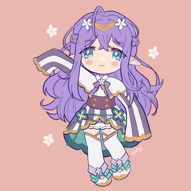 Flat Color Commission Sample 02 -- VTuber Eli