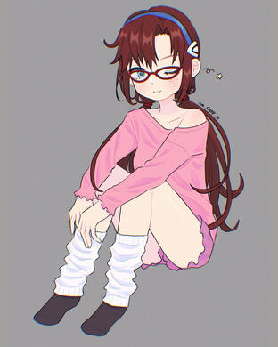 Fanart -- Mari Illustrious Makinami from Neon Genesis Evangelion