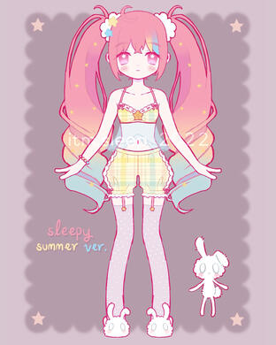 Original Character -- Sleepy (Summer ver. rough)