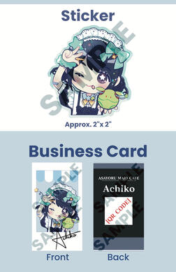 Merchandise -- Sticker and Business Card for Maid Achiko